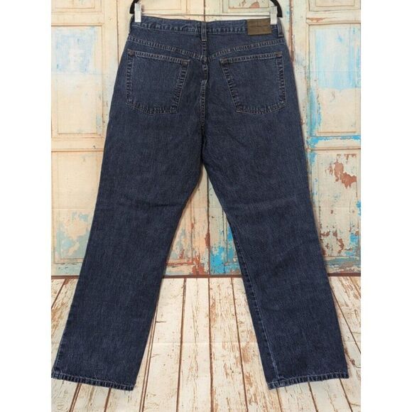 Calvin Klein Womens Size 12 Blue Dark Wash Mid Rise Denim Straight Jeans - Picture 2 of 7